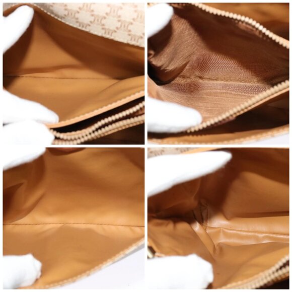 CELINE Macadam Canvas Shoulder Bag PVC Beige Gold Auth - Picture 14 of 16